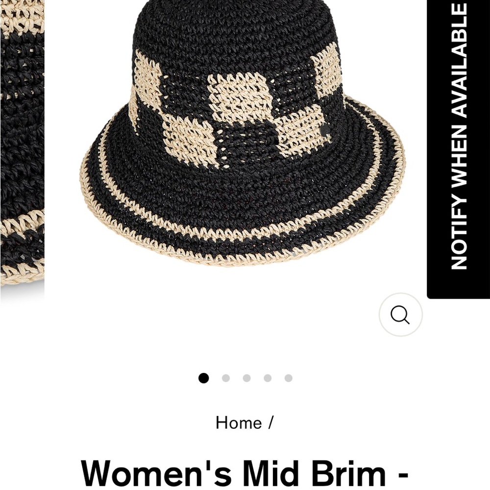 Black and Beige Crochet Bucket Hat